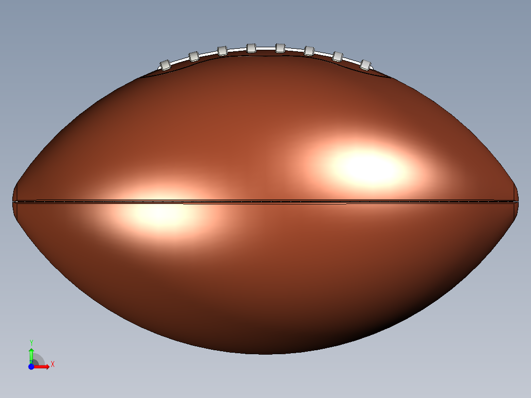 美式橄榄球前视图