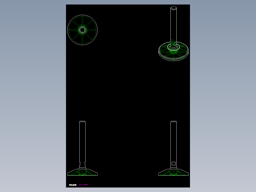 工程塑膠水平調整腳座132-2D多系列多零件图纸模型