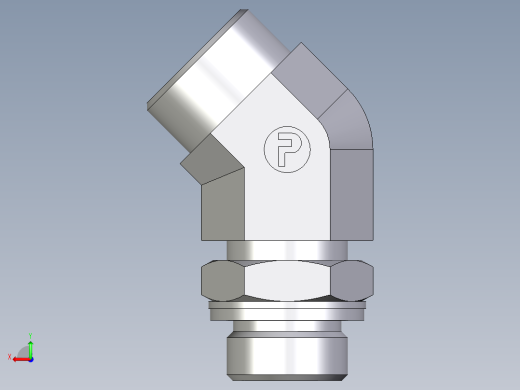 卡套式工业通用硬管接头EO_Adjustable_locknut_45_deg_elbow_VEE18LMOMDCF后视缩略图