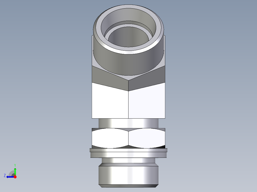 卡套式工业通用硬管接头EO_Adjustable_locknut_45_deg_elbow_VEE18LMOMDCF右视图