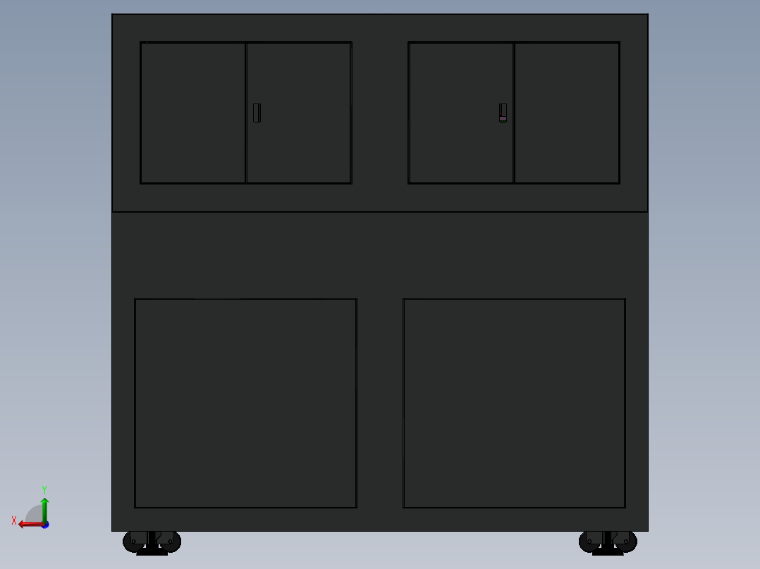 厚度检测机 非标自动化设备3D图纸3D模型后视图