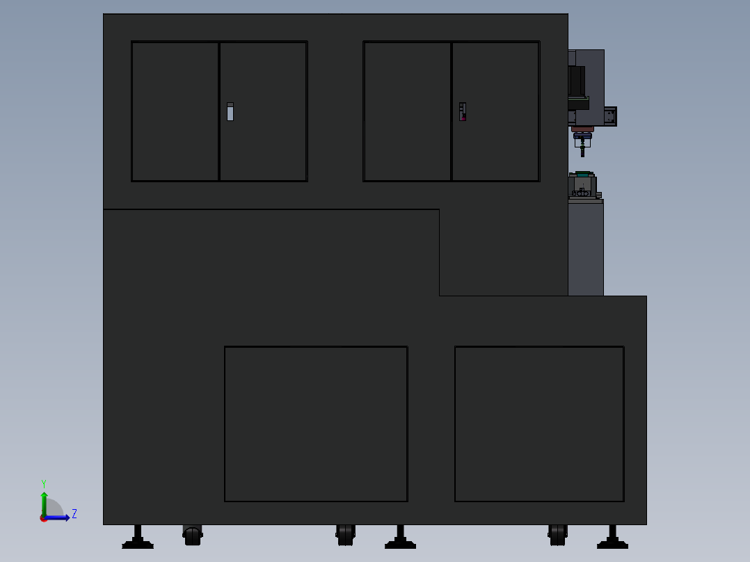 厚度检测机 非标自动化设备3D图纸3D模型左视图