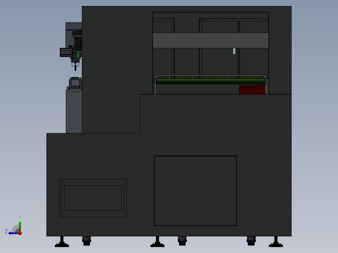 厚度检测机 非标自动化设备3D图纸3D模型右视图