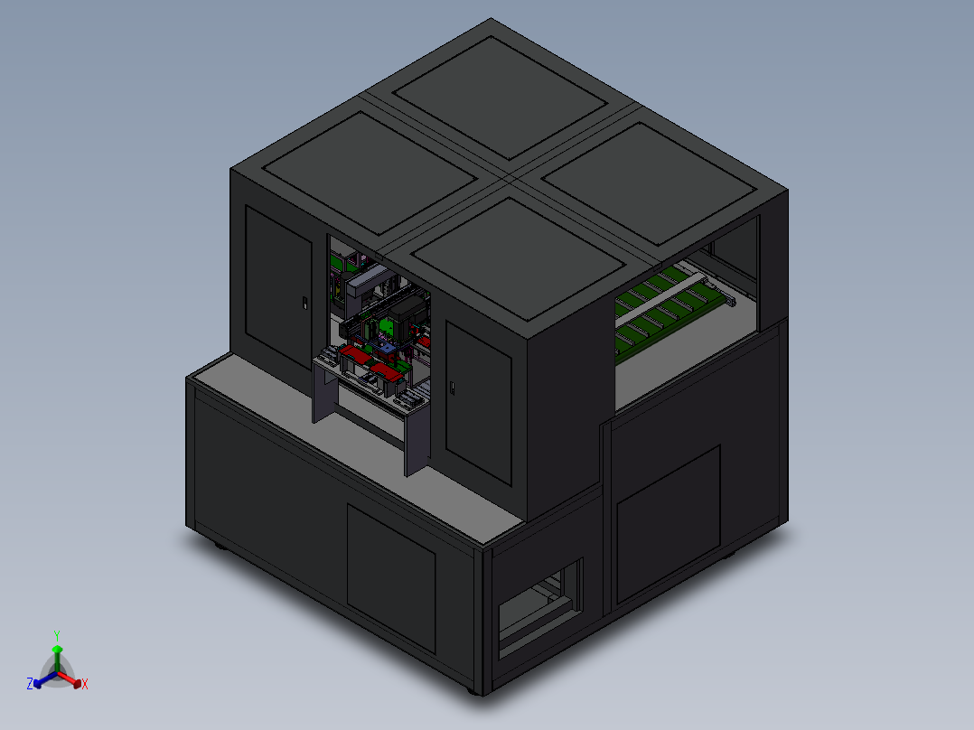 厚度检测机 非标自动化设备3D图纸3D模型正等轴测图