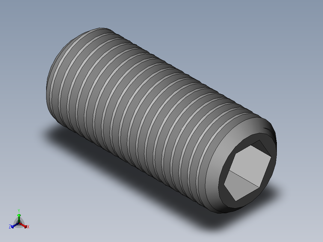 DIN 913-ISO 4026 固定螺钉-M22 L=50.SLDPRT正等轴测图