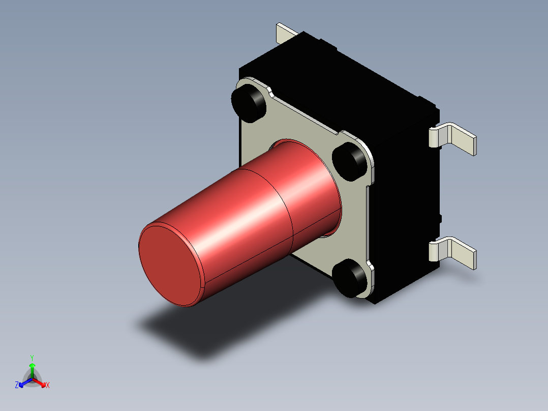 两种类型的SMD触摸开关正等轴测图