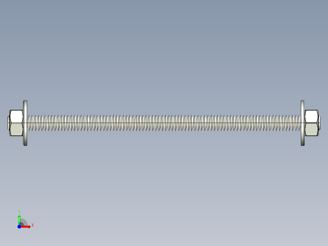 紧固件-STEP 0.3125 All-Thread前视图
