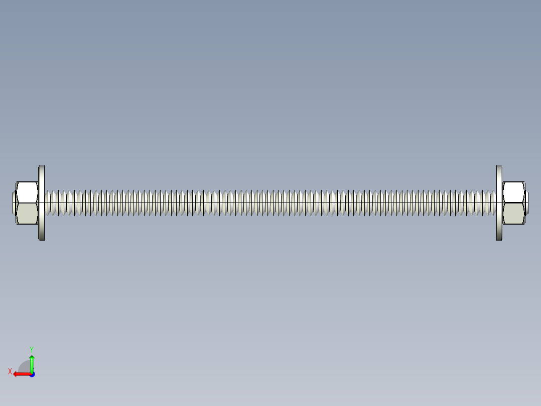 紧固件-STEP 0.3125 All-Thread后视图