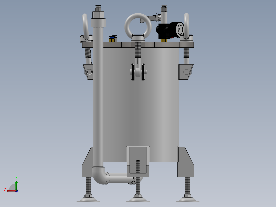 底部出胶压力罐储胶罐后视图