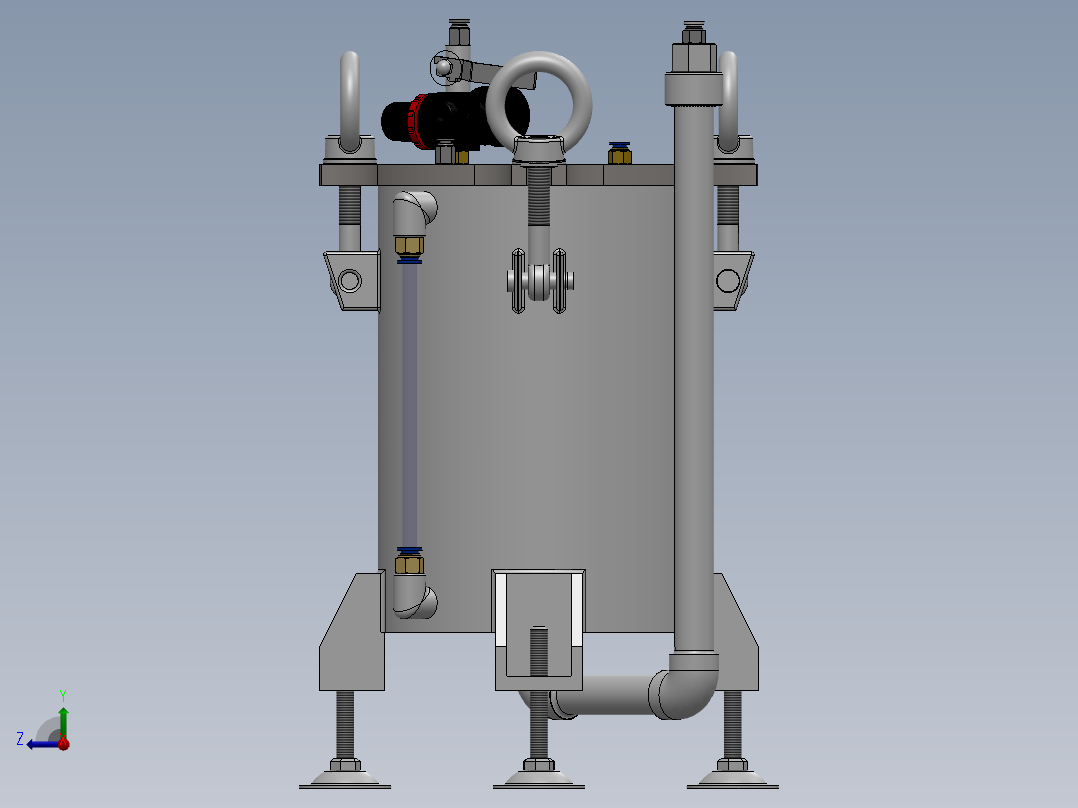 底部出胶压力罐储胶罐右视图
