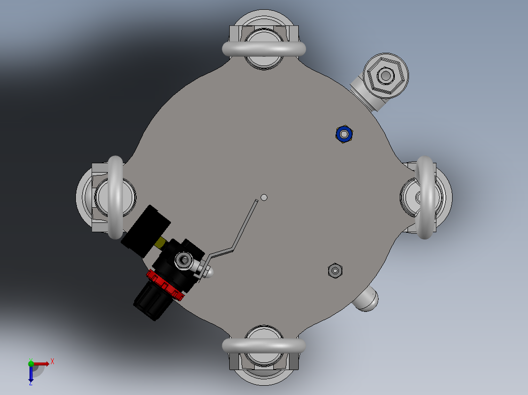 底部出胶压力罐储胶罐俯视图