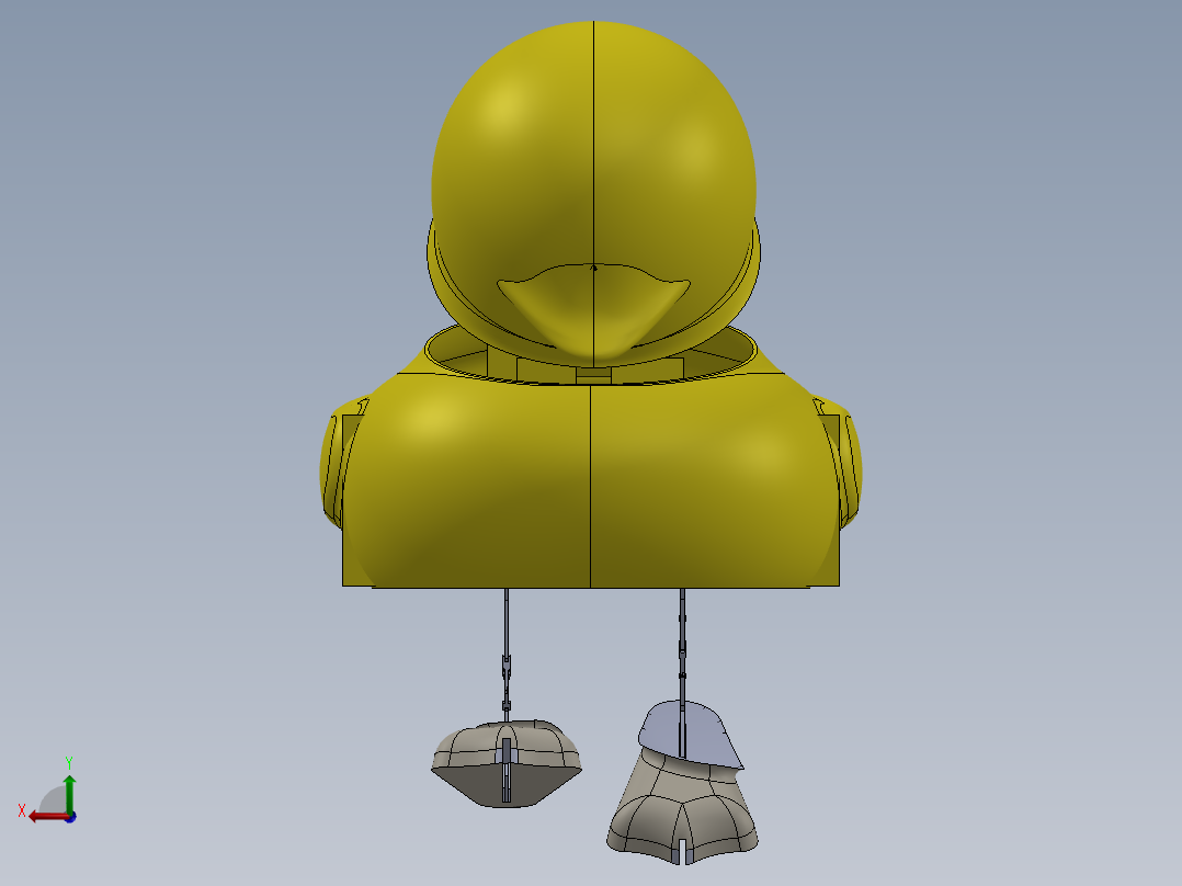 仿生鸭子模型后视图