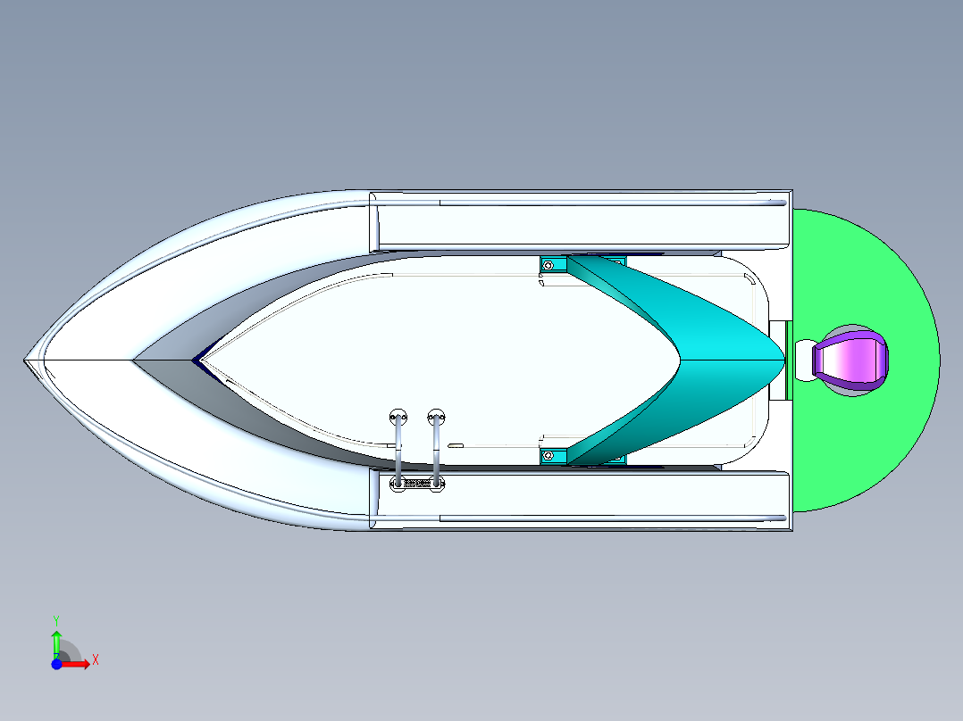 水上娱乐游艇模型前视图