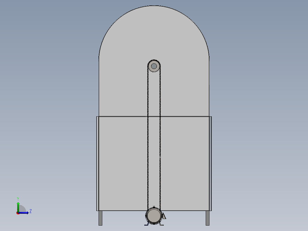 轴向旋转烤箱左视图