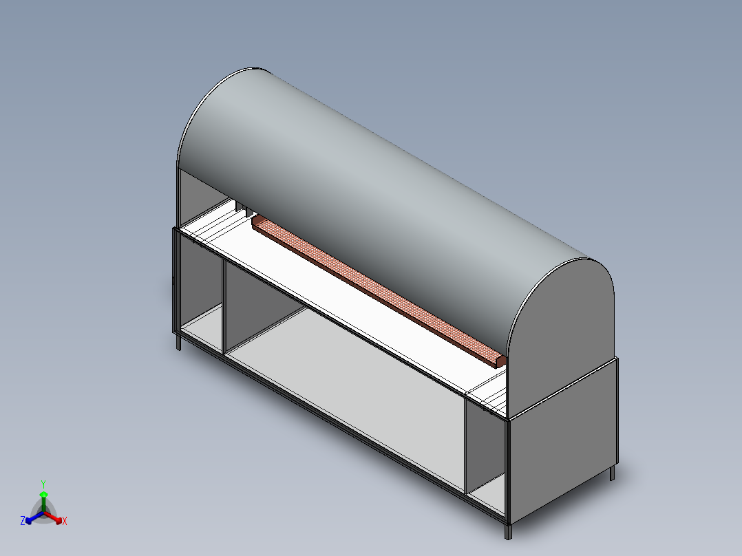 轴向旋转烤箱正等轴测图