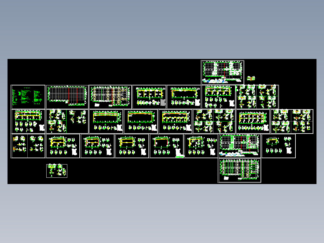 某30米跨局部二层钢结构厂房图纸