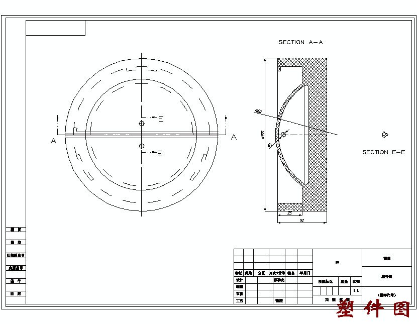 桶盖塑料注塑模具设计-抽芯注射模含UG三维及12张CAD图-独家