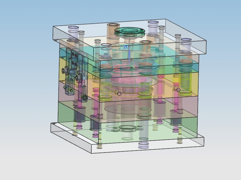 桶盖塑料注塑模具设计-抽芯注射模含UG三维及12张CAD图-独家