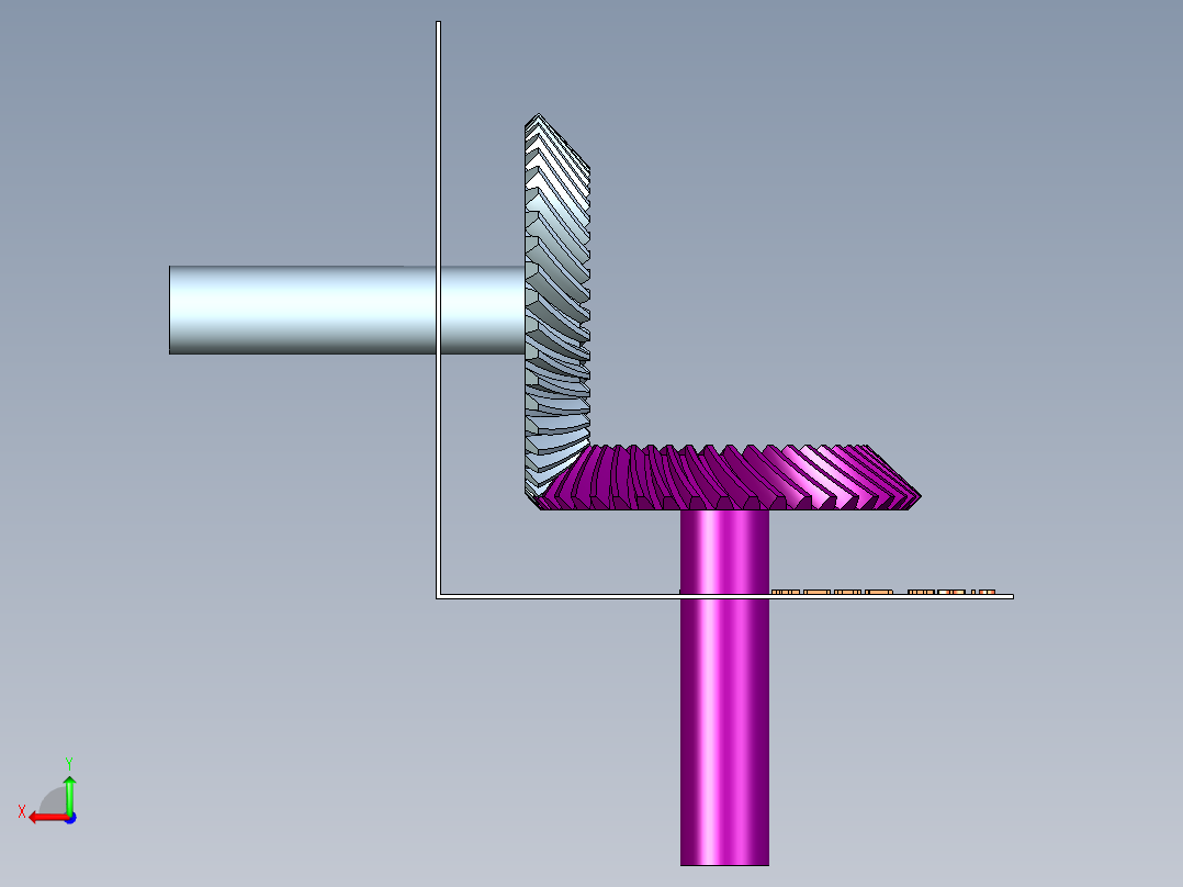 螺旋锥齿轮后视图