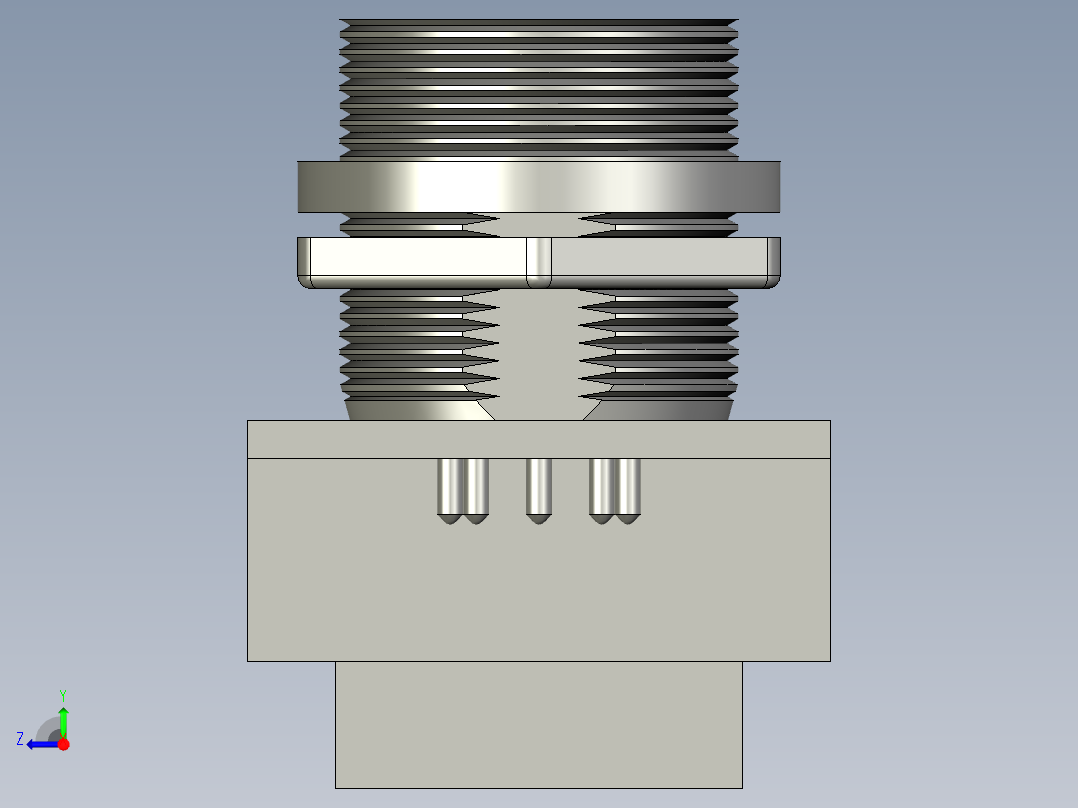 电控柜-111N000119八芯金属插座PLT-168-R右视图