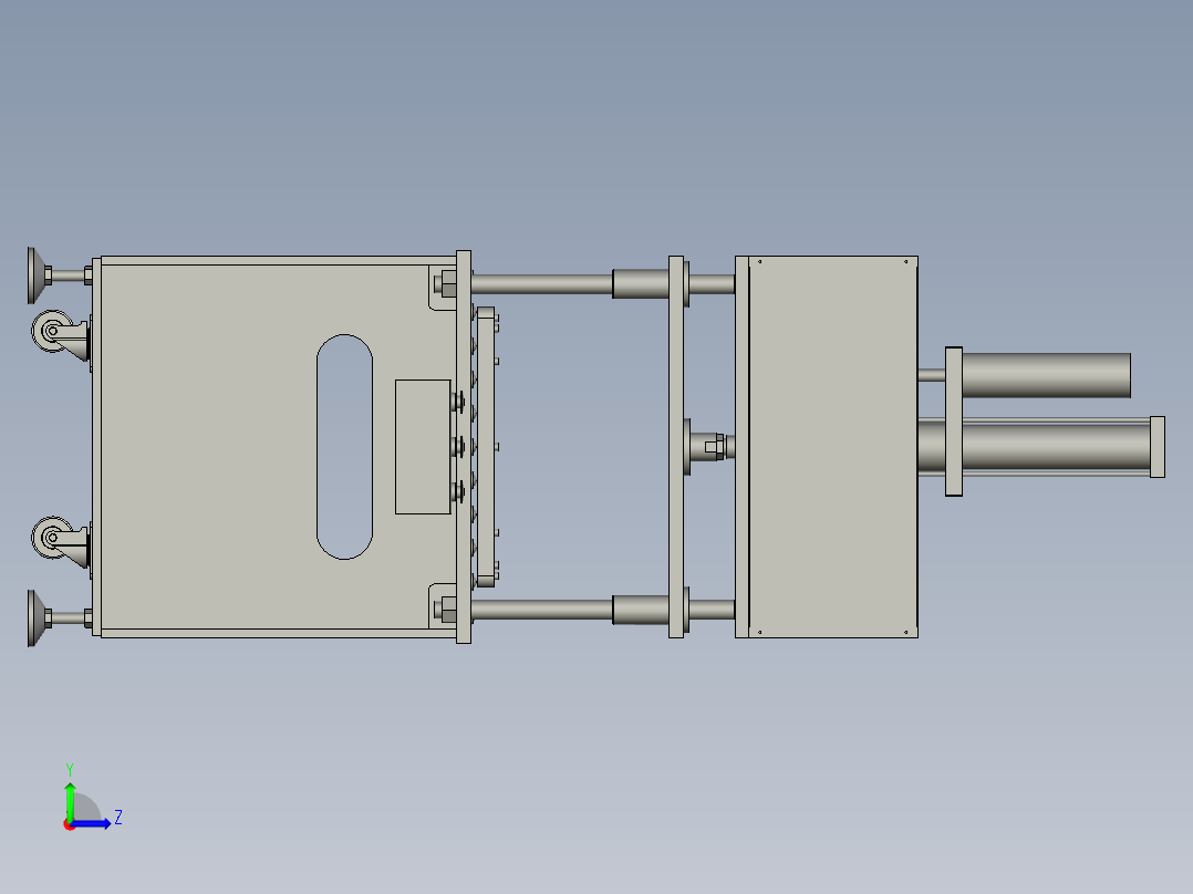 气液增压缸压力机左视图