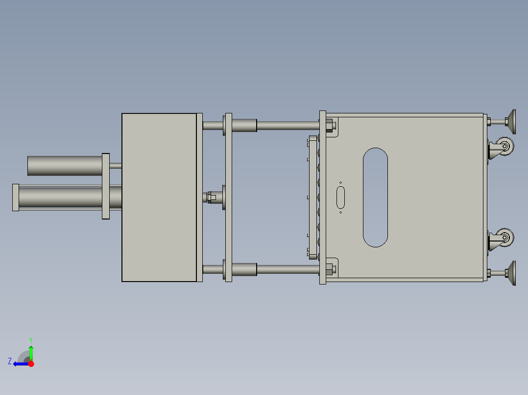 气液增压缸压力机右视图
