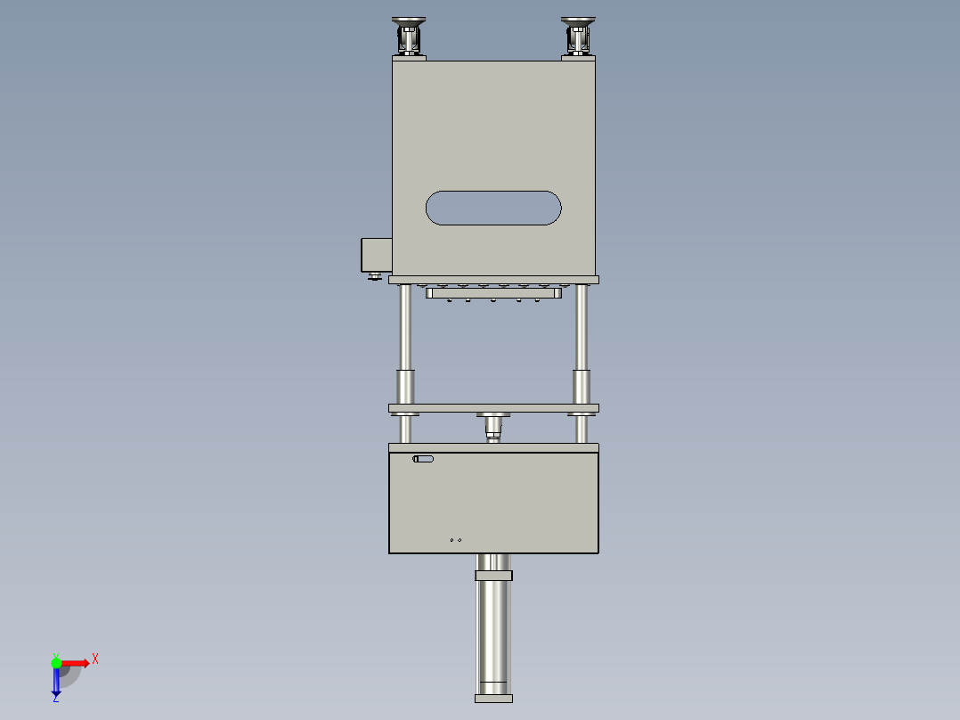 气液增压缸压力机俯视图
