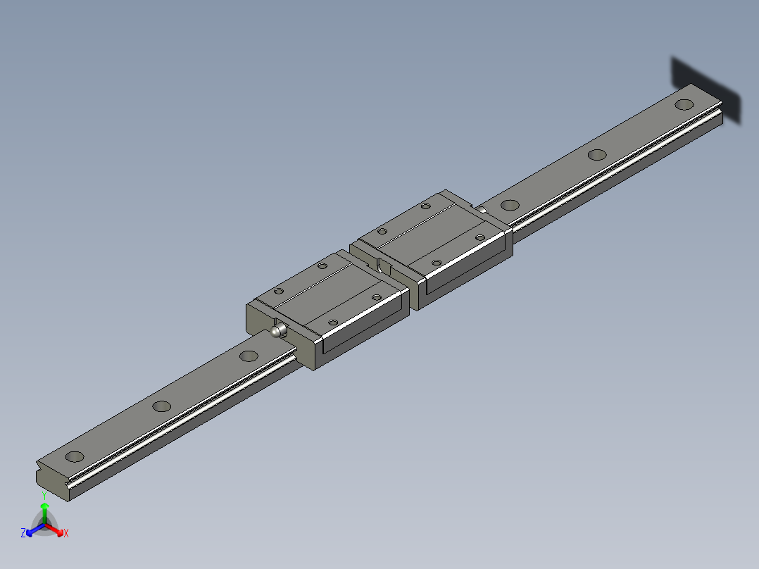 IAC02-H16-L300直线导轨组正等轴测图
