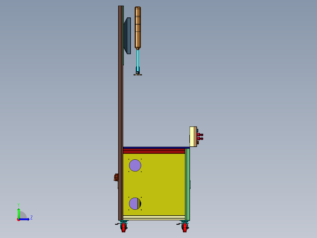 汽车端子针探测装置左视图