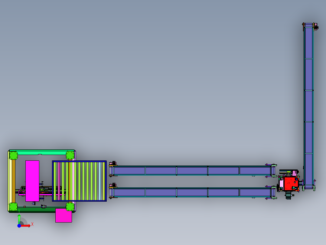 塑料薄膜生产线上的挤出成型装置前视图