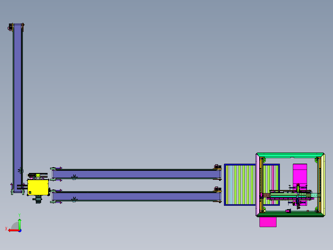塑料薄膜生产线上的挤出成型装置后视图