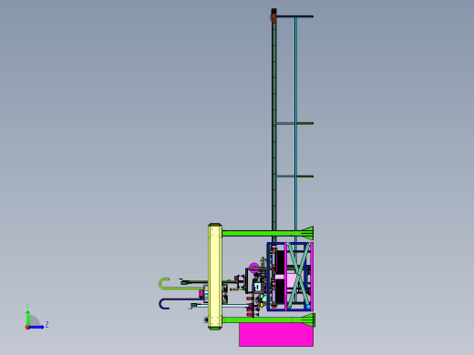塑料薄膜生产线上的挤出成型装置左视缩略图