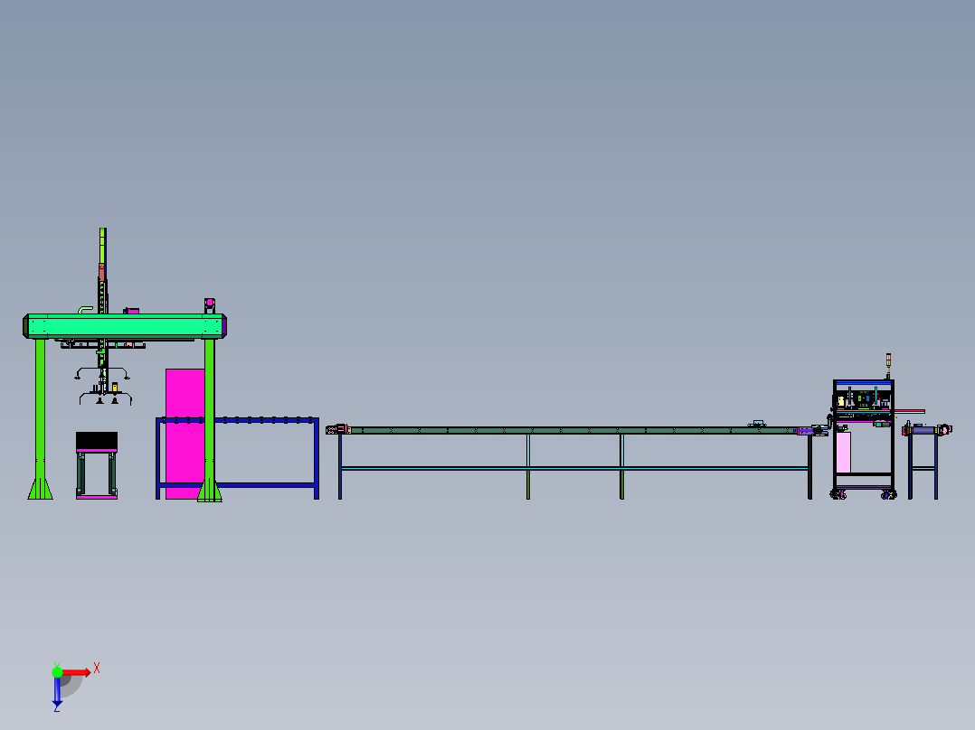塑料薄膜生产线上的挤出成型装置俯视图