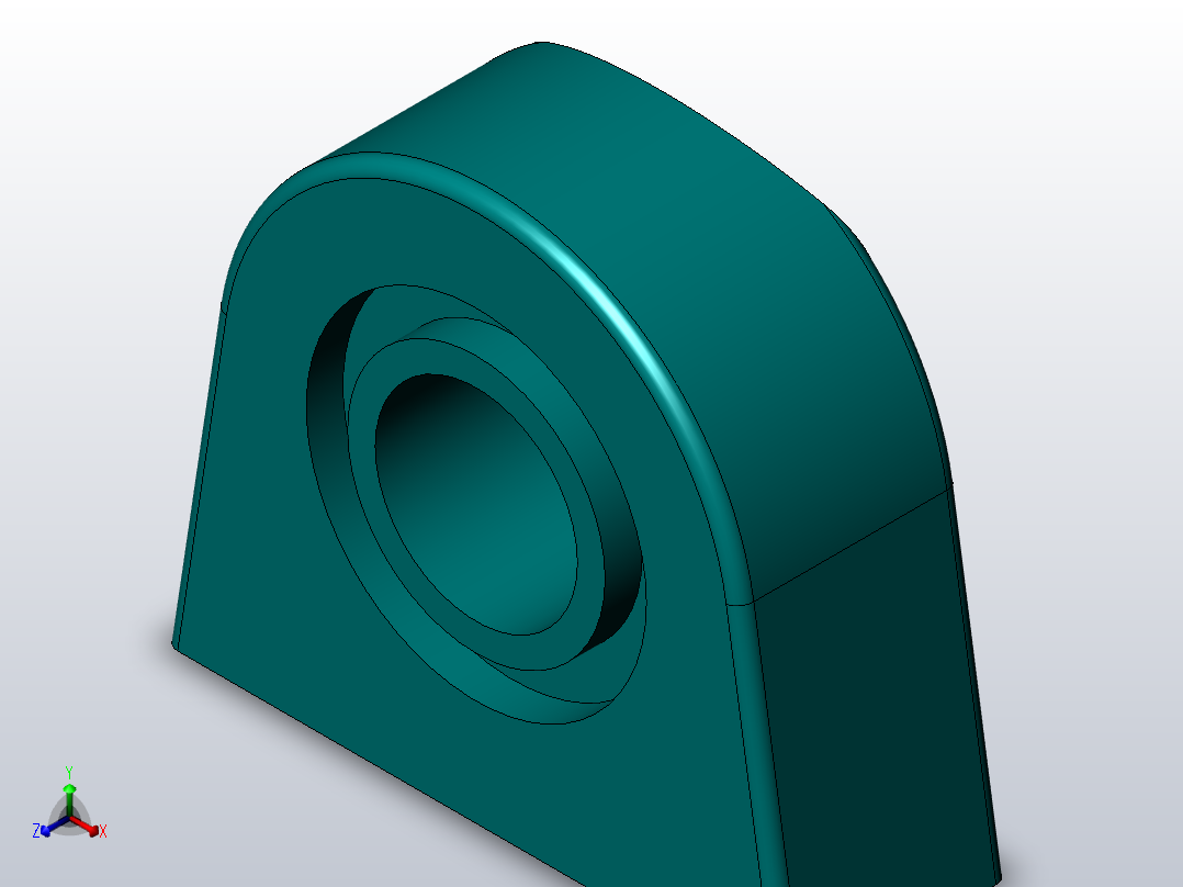 轴承座User Library-Bearing  Pillow Block, O 1_38 Shaft主视图