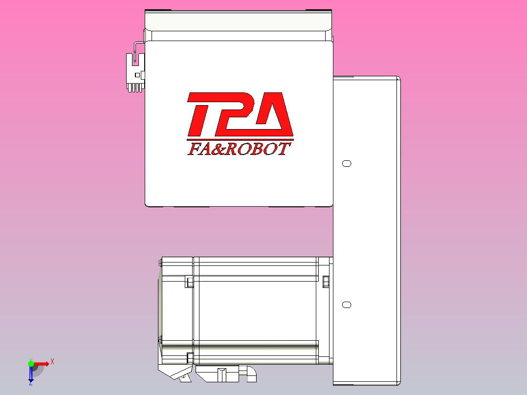伺服电机集成皮带传动直线执行器TPA-OCB-140-256-L5050-LP-P75-N3俯视图