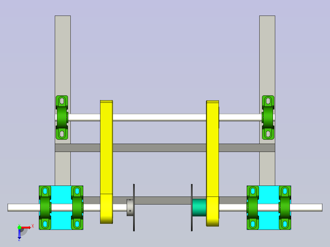 收卷左右轴同步俯视图