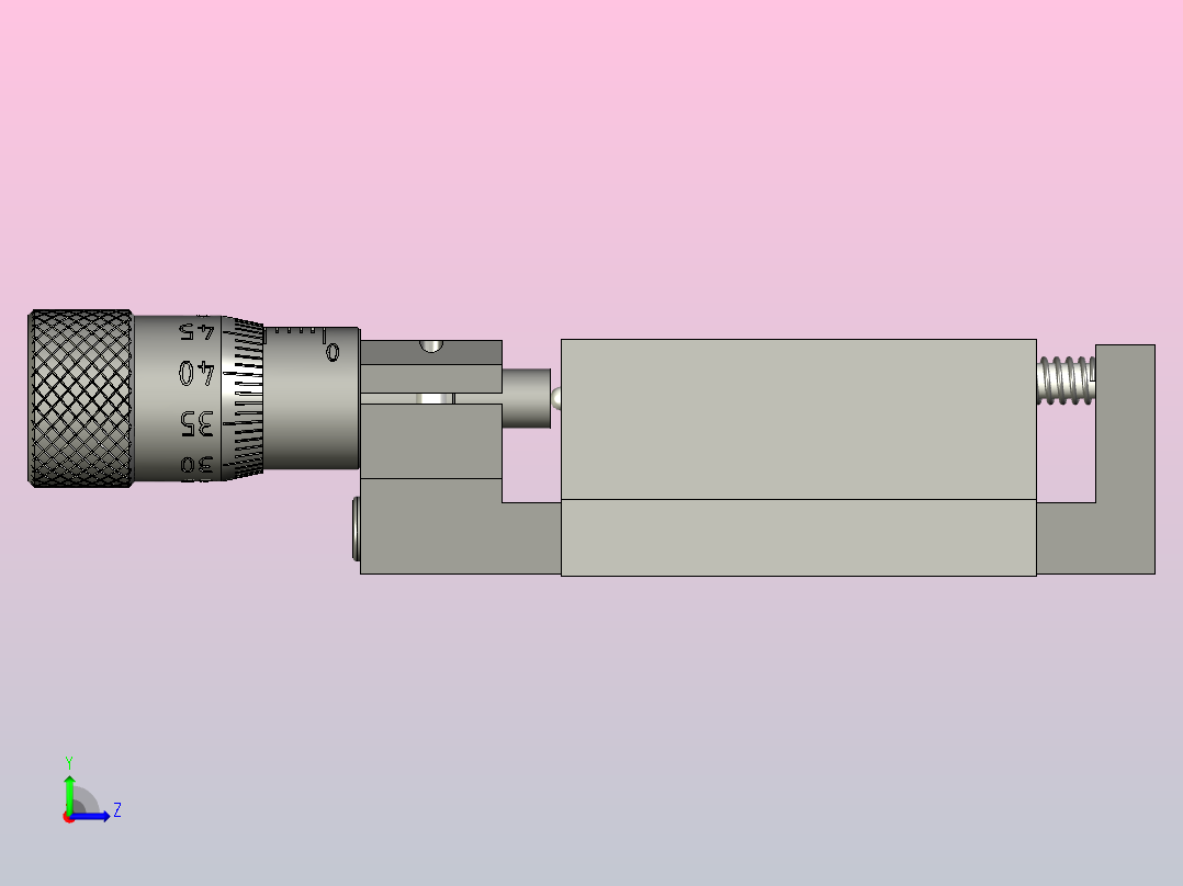带有微调螺钉的显微镜载物台左视图
