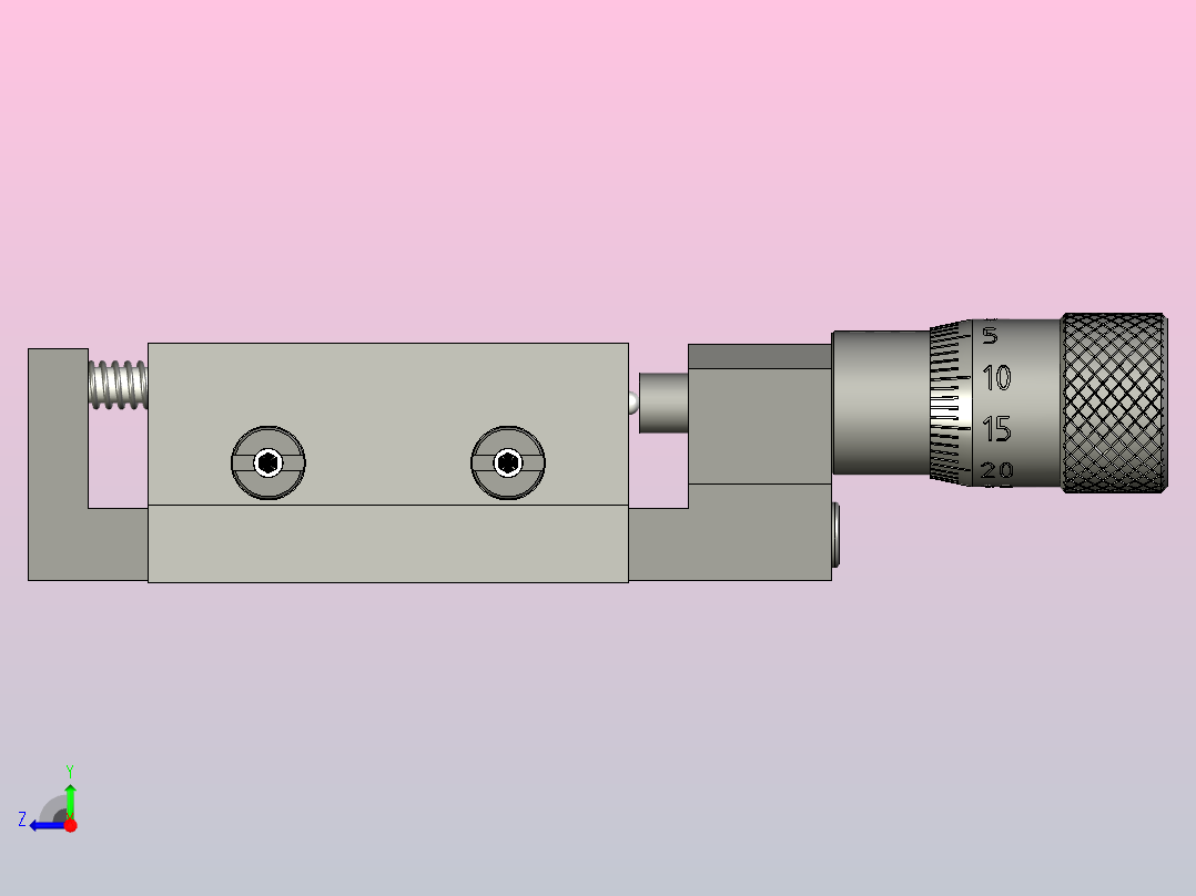 带有微调螺钉的显微镜载物台右视图