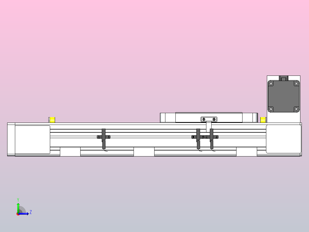 DMEB65-LUCR欧规同步带模组直线模组（电机左上折）[DMEB65-L15S350-DT400-C2U-LUCR]左视图