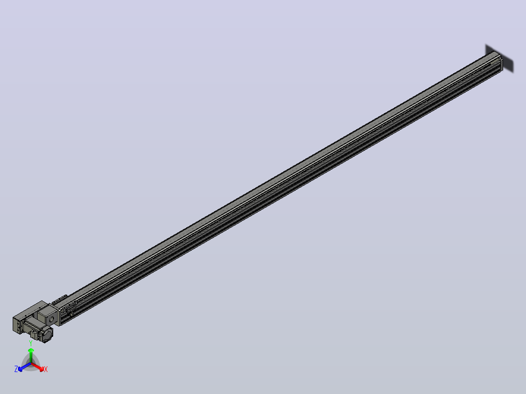 皮带直线轴半封闭可选导轨TPA-HNB-65S-90-L2350-ML-Y-P10-N3正等轴测图