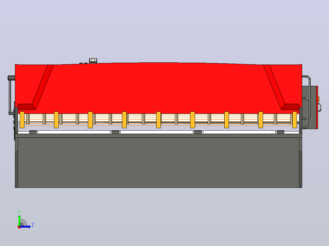 QC12Y-8X3200液压摆式剪板机三维模型左视图