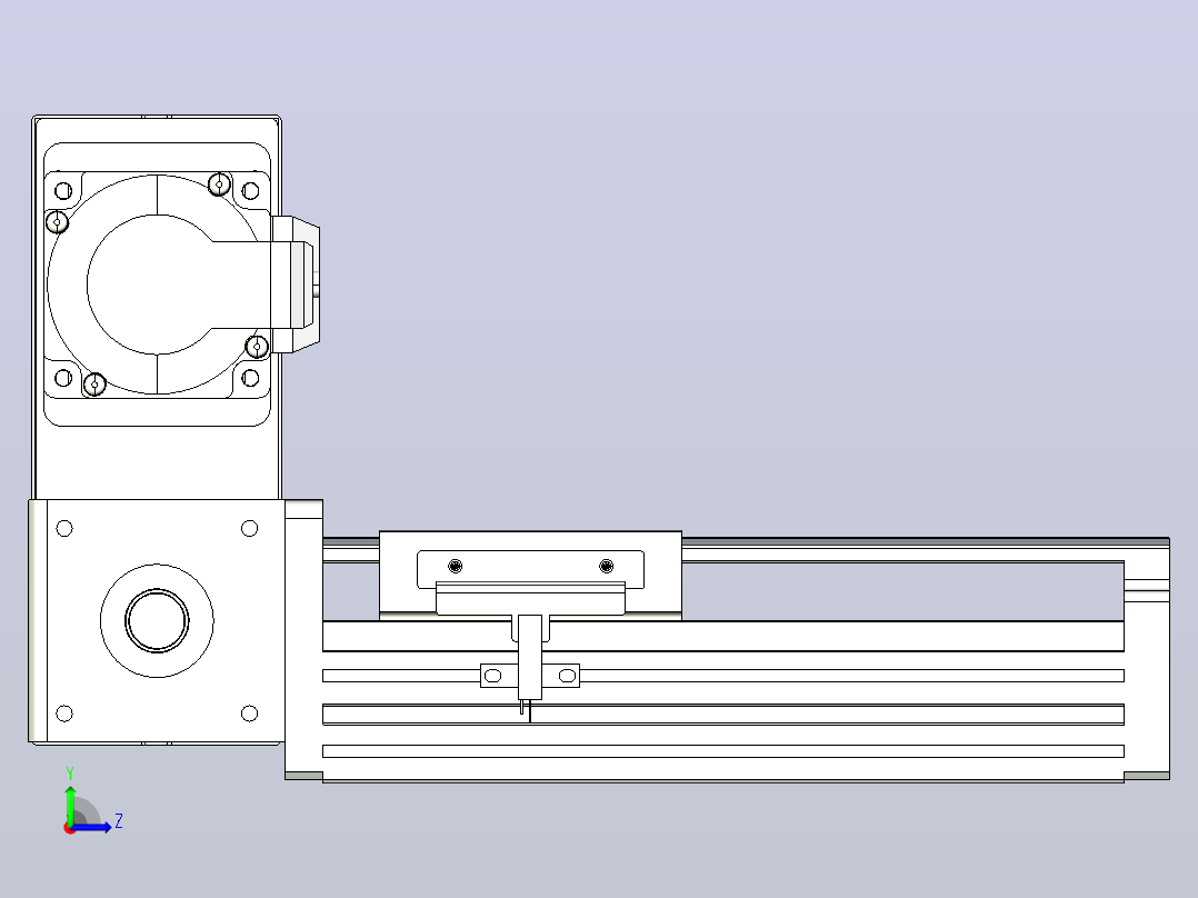 皮带直线轴半封闭可选导轨TPA-HNB-85D-90-L50-LU-C-P20-N3左视图