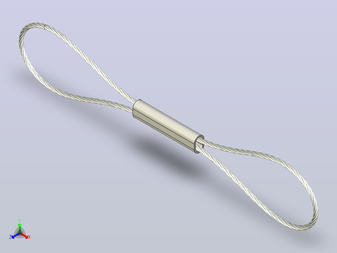 安全缆绳编号 1236099正等轴测图