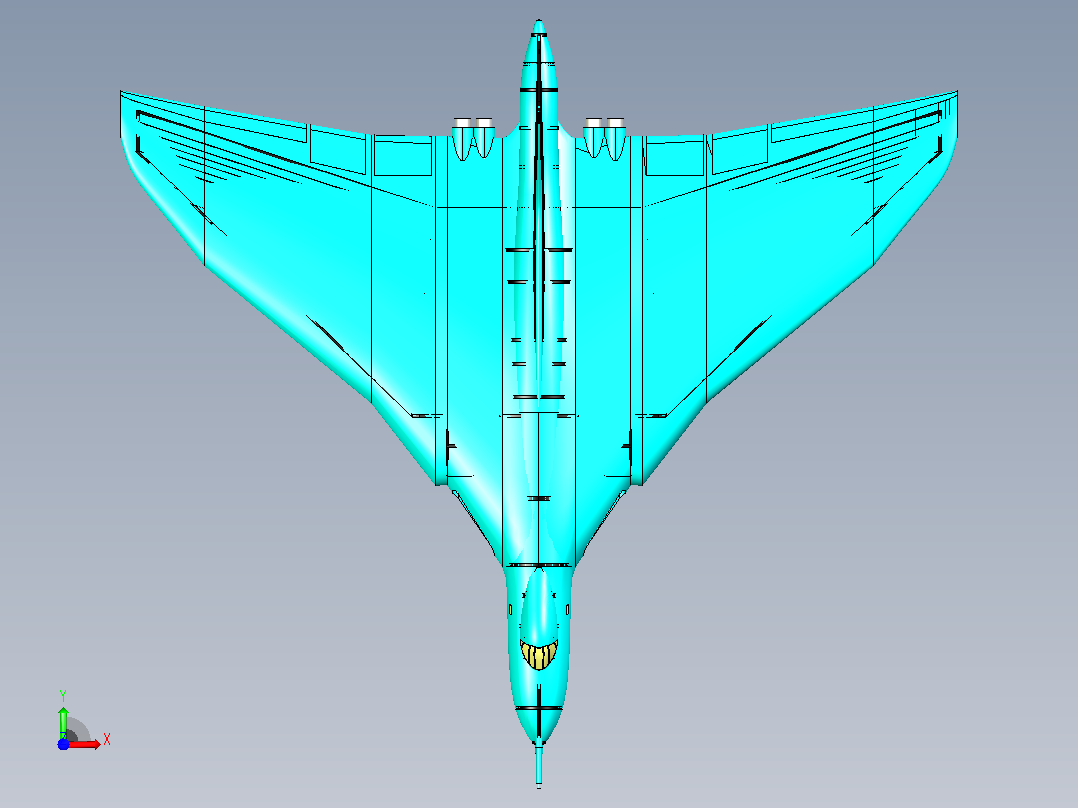 (Rev) Vulcan II（英国）轰炸机飞机前视图