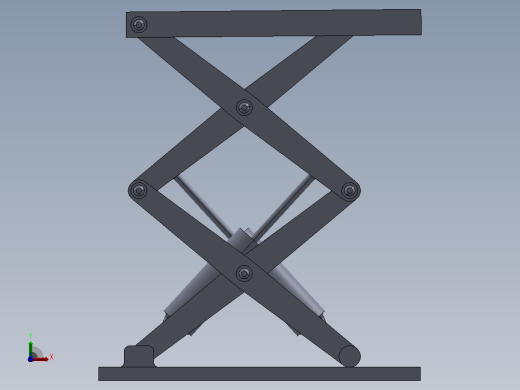 剪式升降机构3D数模图纸 Solidworks设计前视缩略图