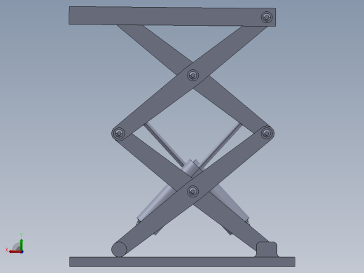剪式升降机构3D数模图纸 Solidworks设计后视缩略图