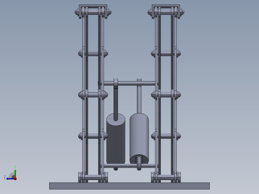 剪式升降机构3D数模图纸 Solidworks设计右视缩略图
