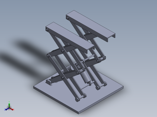 剪式升降机构3D数模图纸 Solidworks设计正等轴测缩略图