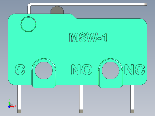 MSW-12 微动开关的 3D 模型前视缩略图
