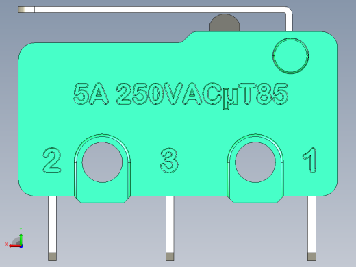 MSW-12 微动开关的 3D 模型后视缩略图